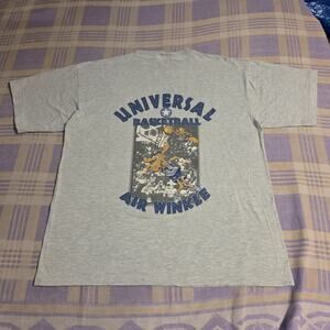 Vtg Universal Studios Basketball Air Winkle Bullwinkle Shirt Rocky Jordan 90s